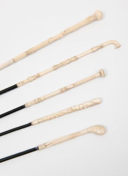 Lot of 5 women's canes, first third of the...