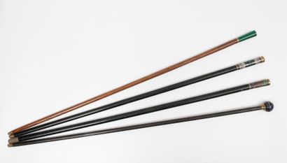 Lot of 4 canes:
- milord pommel cane in bathed...