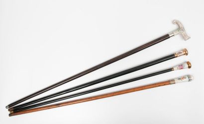 Set of 4 canes:
- one with mushroom pommel...