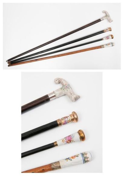 Set of 4 canes:
- one with mushroom pommel...