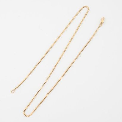 Neck chain in yellow gold (750) with flattened...