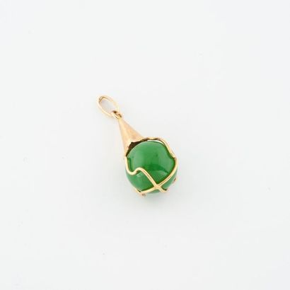 Yellow gold pendant (750) conical shape holding...
