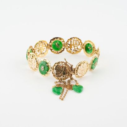 Articulated bracelet in yellow gold (750)...