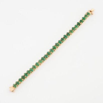 Bracelet ligne articulée en or jaune (585)...