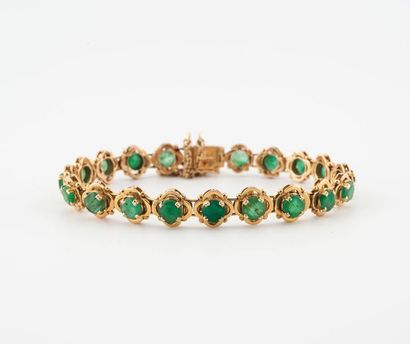 Articulated bracelet in yellow gold (585)...