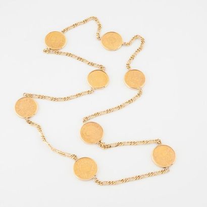 Collier en or jaune (750) à maille gourmette...