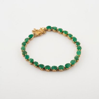Bracelet ligne articulée en or jaune (750)...