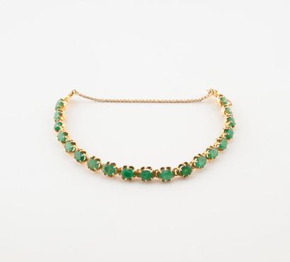 Bracelet ligne articulée en or jaune (585)...