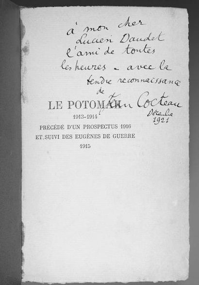 COCTEAU (Jean)
Le Potomak. 1913-1914. Précédé...