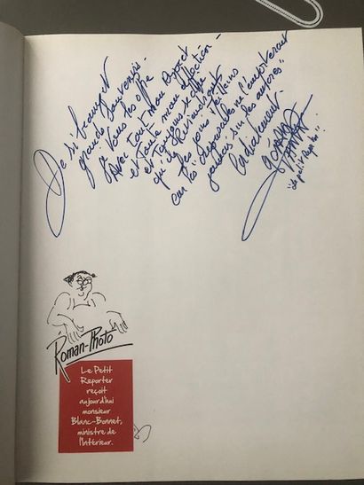 1 livre de Coluche dédicacé par Gérard Lanvin
A...