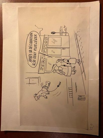 1 dessin original de PIEM - les Impôts-
Format...