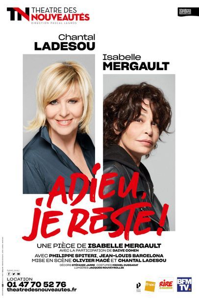 2 Places VIP pour la pièce - Adieu je reste...