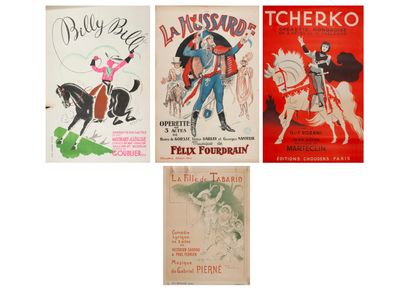 Lot d'affiches sur papier 
Comprenant : 

-...