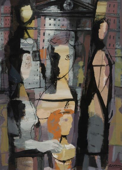 Matei ROSIANU (1897-1969)
Personnages, 1954.

Gouache...