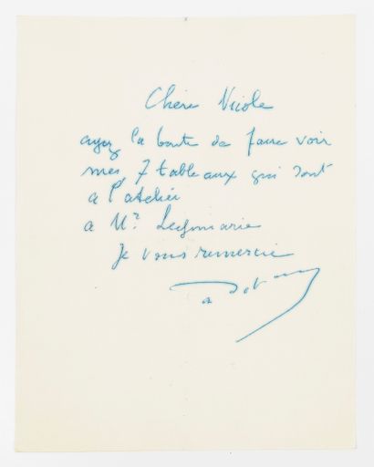 André DERAIN (1880-1954)
Autograph letter...
