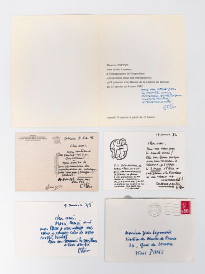 Maurice ESTÈVE (1904-2001)
4 cards, one with...
