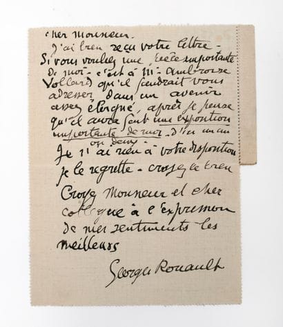 Georges ROUAULT (1871-1958)
Autograph letter...