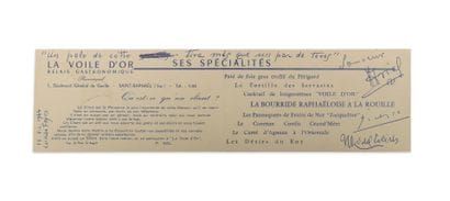 Pablo PICASSO (1881-1973) & Divers
Card of...