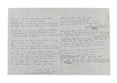 Louis ARAGON (1897-1982)
Autograph poem signed,...