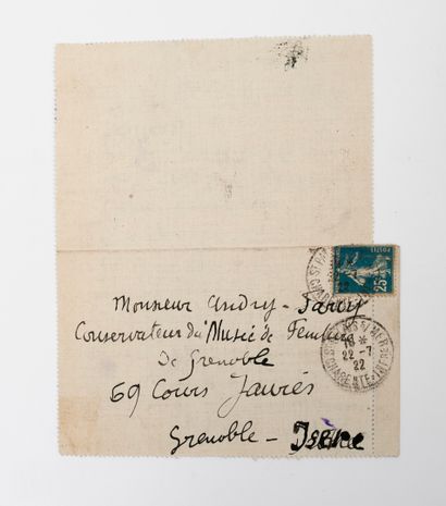 Georges ROUAULT (1871-1958)
Autograph letter...
