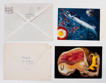 Marc CHAGALL (1887-1985)
Two autograph cards,...