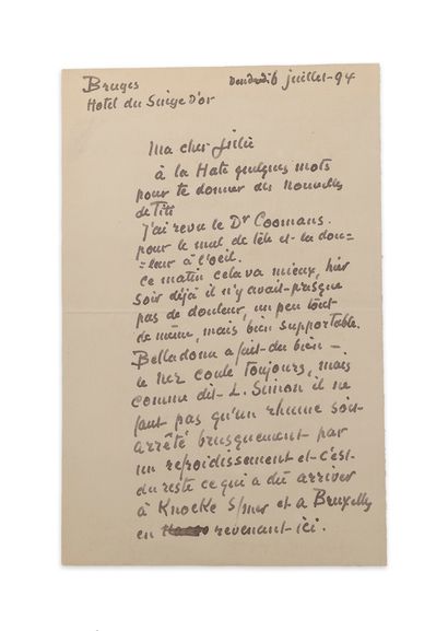 Camille PISSARRO (1830-1903)
Autograph letter...