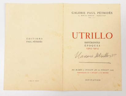 Maurice UTRILLO (1883-1955)
Invitation card...