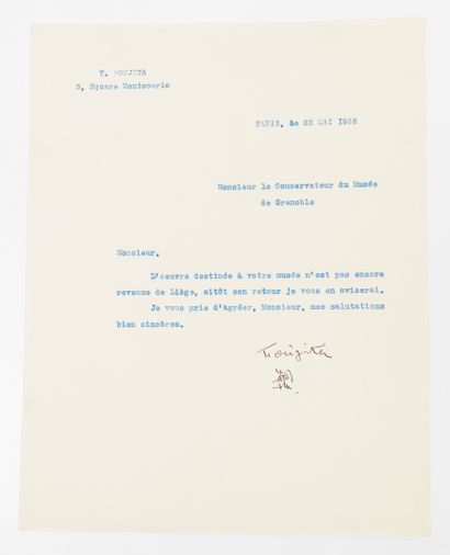 Tsuguharu FOUJITA (1886-1968)
Typed letter...
