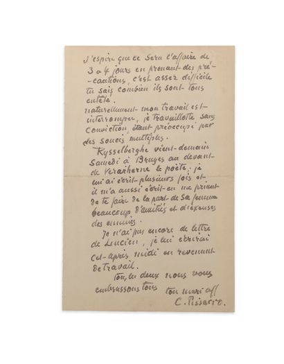 Camille PISSARRO (1830-1903)
Autograph letter...