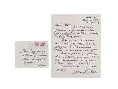 Alexander CALDER (1898-1976)
Autograph letter...