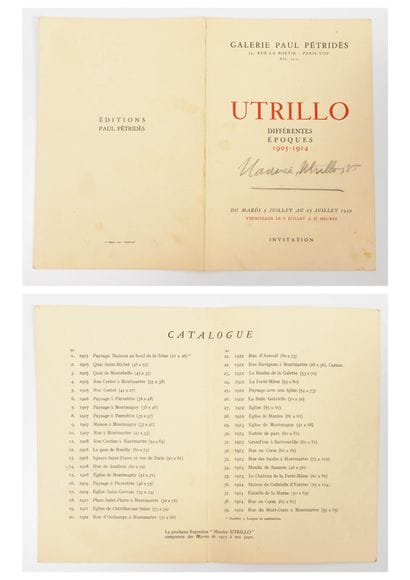 Maurice UTRILLO (1883-1955)
Invitation card...