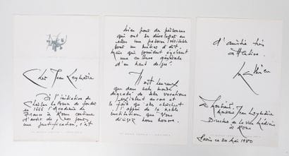 Georges MATHIEU (1921-2012)
Autograph letter...