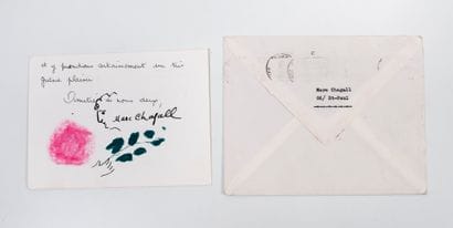 Marc CHAGALL (1887-1985)
Autograph card,...