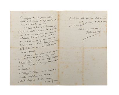 Gustave FLAUBERT (1821-1880)
Autograph letter...