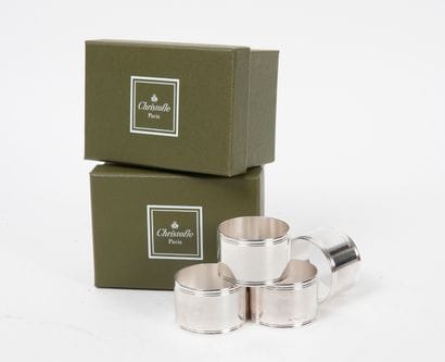 CHRISTOFLE
Six napkin rings model Albi.

In...