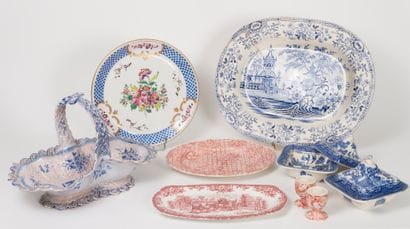 Important lot of earthenware or fine earthenware...