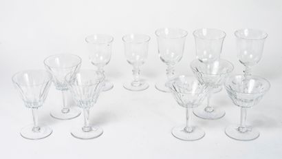 BACCARAT
A set of mismatched glasses including...
