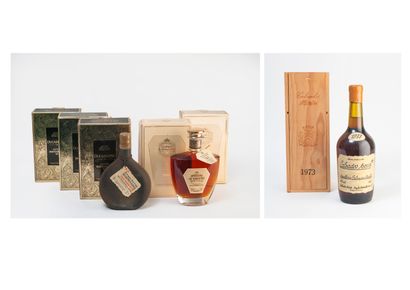 DUCASTAING 
Three bottles of Armagnac, Bernard...