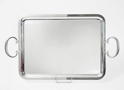 CHRISTOFLE
Tray model Albi.

In silver plated...