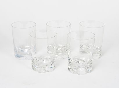 DAUM France
Set of five whisky glasses. 

H....