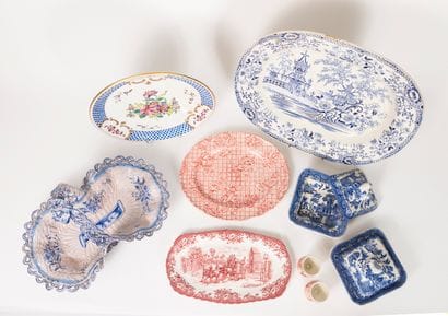 Important lot of earthenware or fine earthenware...