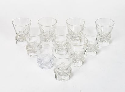 DAUM, France
Suite of ten liqueur glasses...
