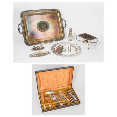 Guy DEGRENNE
Part of a silver plated menagere,...