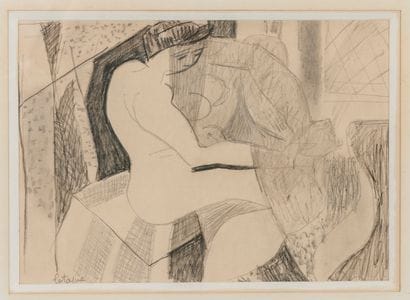 Louis LATAPIE (1891-1972)
Nu assis dans l'atelier.

Mine...