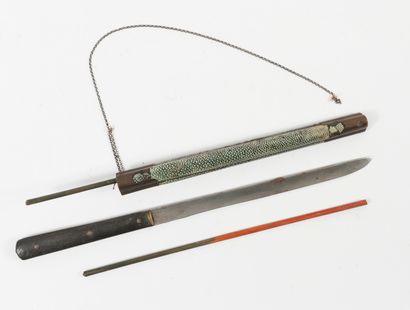JAPON, XIXème siècle
Couvert de voyage composé...