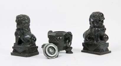 CHINE, XXème siècle
- Pot-pourri octogonal...