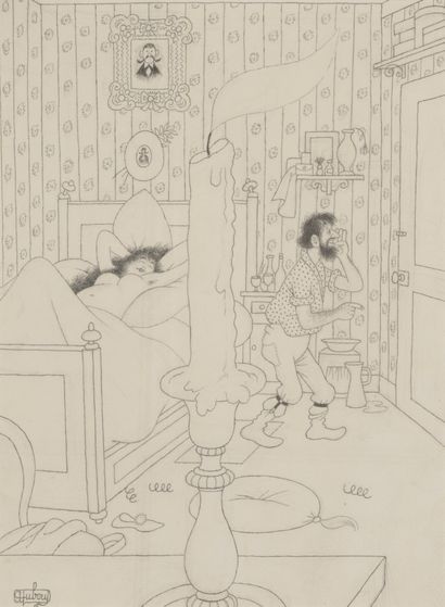 Albert DUBOUT (1905-1976)
Lovers.

Graphite,...