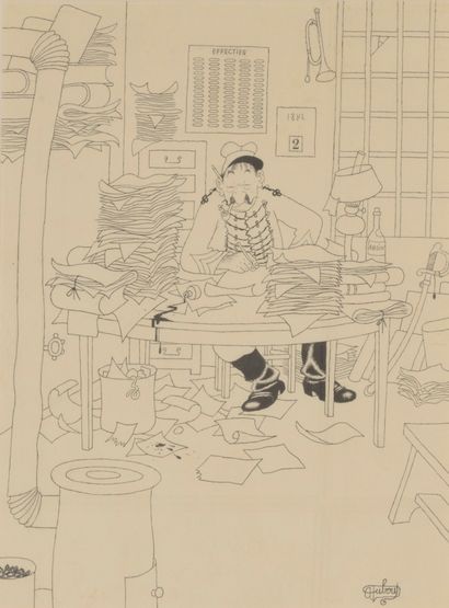 Albert DUBOUT (1905-1976)
In the office....