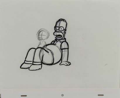 Studio Matt GROENING
Homer lying down, Maggie...