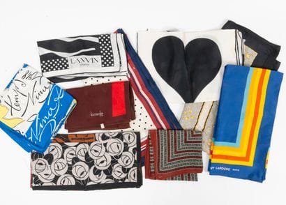 Lot of 9 various scarves including Nina Ricci,...